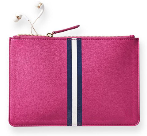 Sloane Leather Clutch - Pink