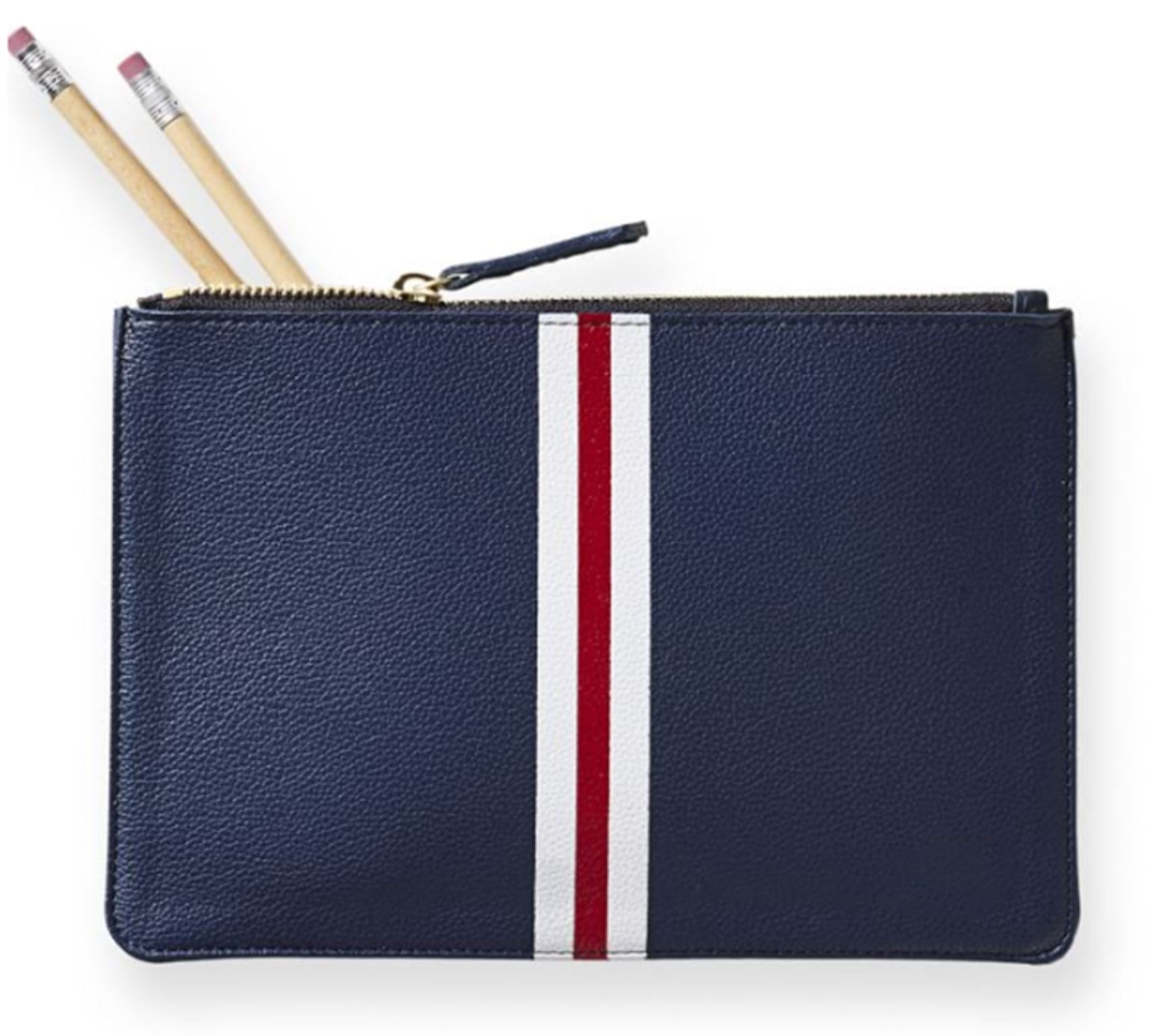 Sloane Leather Clutch - Navy