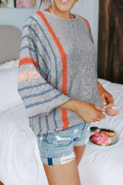 Wide Sleeve Sweater - Grey
